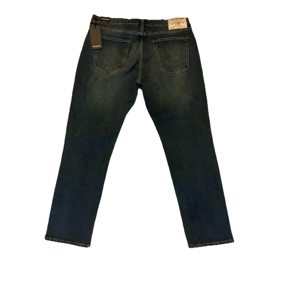 True Religion Men's Geno Relaxed Slim Jeans, Size‎ 36 Dark Boreal Color